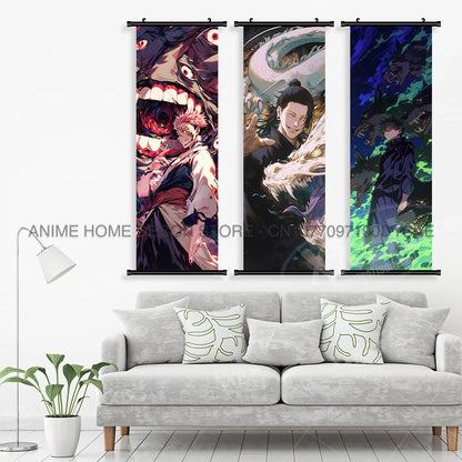 Jujutsu Kaisen Anime Poster Room Canvas Print Hanging Painting Wall Art Megumi Fushiguro Scrolls Picture Home Decoration Mural