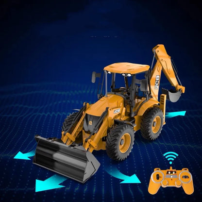 Double E E589 RC Excavator 1/20 2.4G 11CH Remote Control Cars Trucks Backhoe Loader Light Sound Construction Truck JCB Model