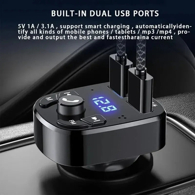 1/2/4/8/10Pcs Car Mp3 Player Dual Usb Fast Charger Fm Bluetooth Receiver Bluetooth Compatible 5.0 Fm Transmitter Usb Flash Drive