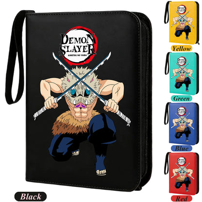 400pcs Anime Demon Slayer Zipper Card Album Book Collection Card Storage Folder Hold Tanjiro Game Cards Binder Holder Protector