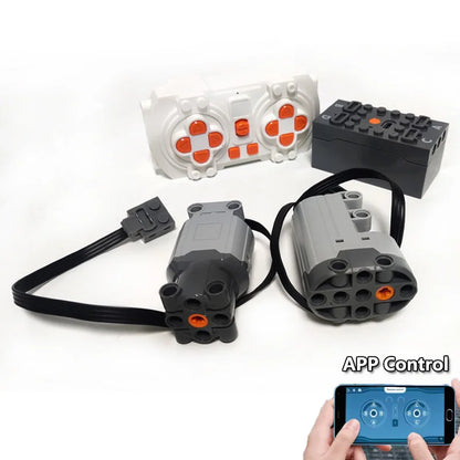 M/L/Servo Motor Kit with 8-Channel Remote Control & APP Programming for Technical-Compatible Building Blocks DIY Projects