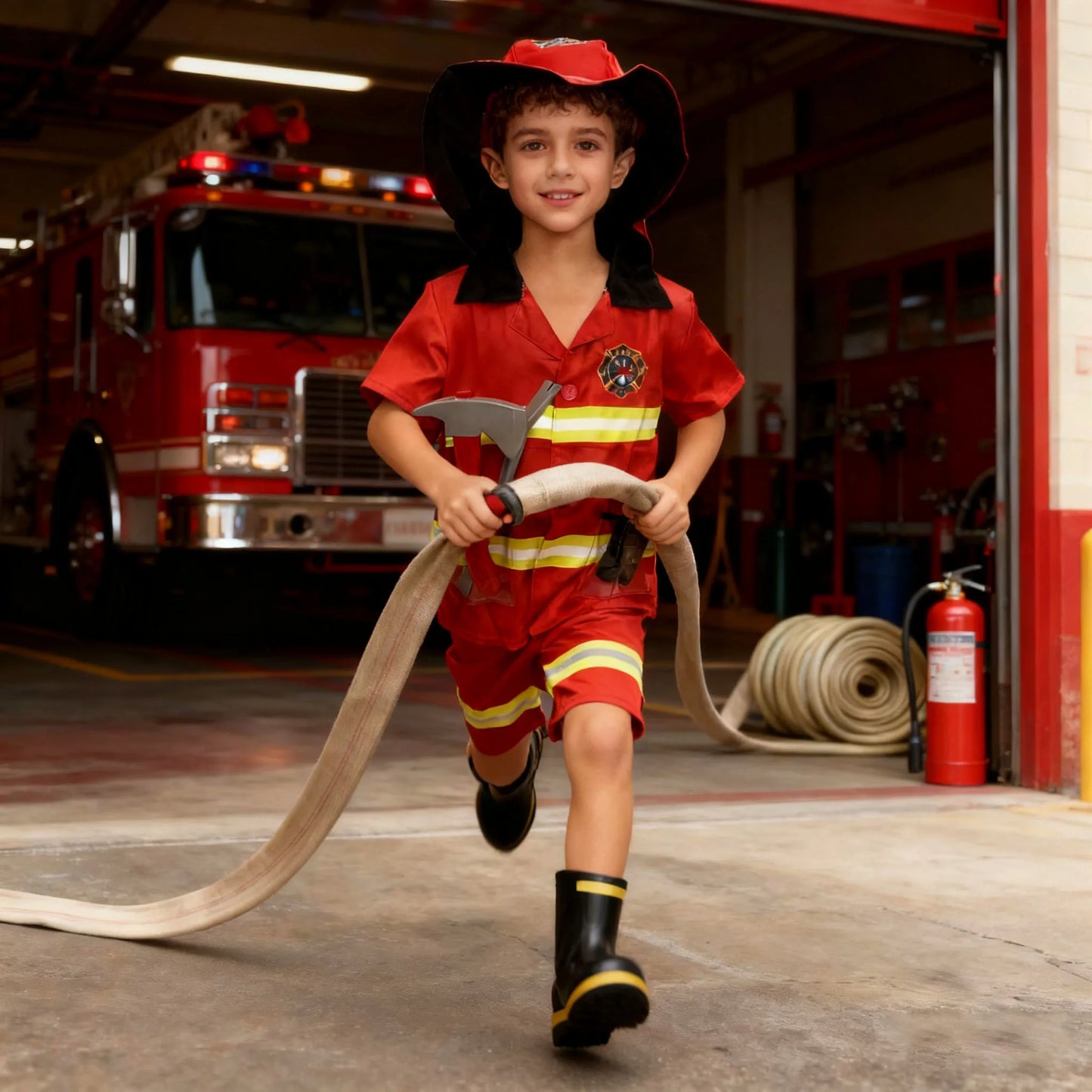 7-Piece Children's Fire Rescue Toy Set, Pretend Play Firefighter Tool Toy Set, Role-Playing Costume, Boy's Toy, Holiday Costume, Birthday Gift, Holiday Gift, Christmas Gift, Halloween Gift