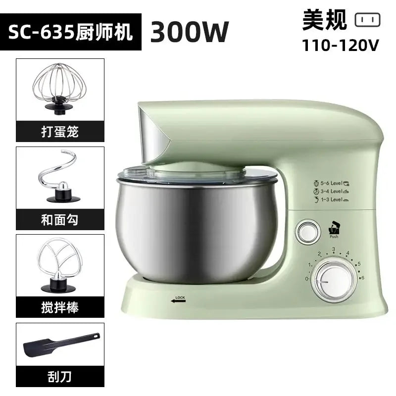 110V/220V Dragon Stand Mixer Small Household Multi-function Dough Kneader Cream Whisker Automatic WWW