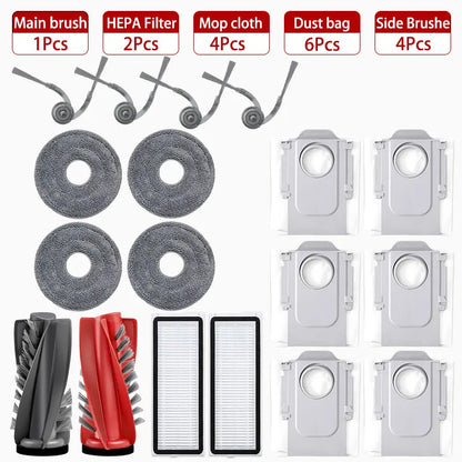 Fit For (Roborock Qrevo Edge / EdgeC / Edge S5A / 5V1 / Curv) Vacuum Parts Main Roller Side Brush Hepa Filter Mop Cloth Dust Bag