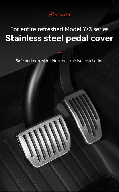 YZ For Tesla Model 3 Y/YL Highland Juniper 2019-2026 Foot Pedals Cover Accessories Snap-fit Car Alloy Accelerator Brake Pedal