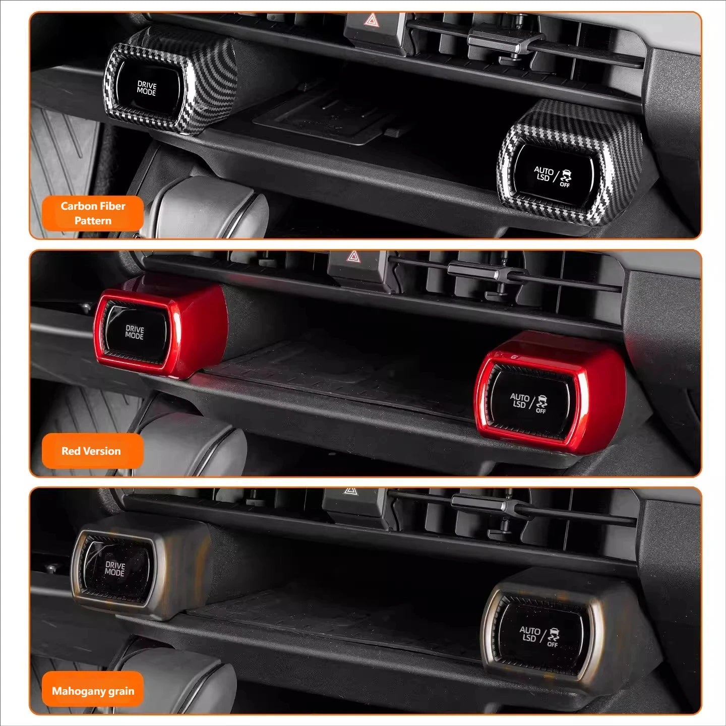 For Toyota RAV4 XA60 2026 ABS Red Gear Shift Cover Trim Central Control Strip Air Outlet Trim Interior Decoration Accessories