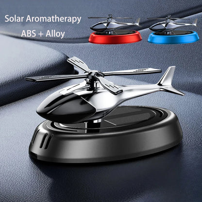 Solar Rotating Helicopter Aromatherapy Car Air Freshener Alloy + Abs Wooden Aromatherapy Machine Car Aromatherapy Aircraft