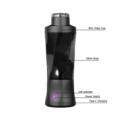 2026 Factory Design 700ml Food Processor USB Rechargeable Juicer Portable Smoothie Blender Protein Blender