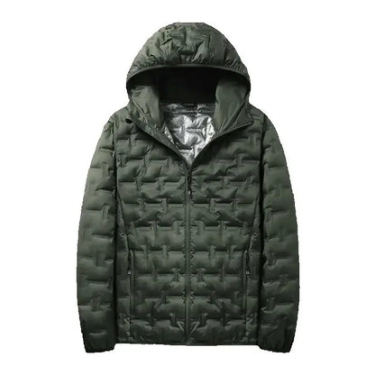 Men Graphene Down Jacket Winter Solid Color Lightweight Short Coat Casual Outdoor Puffer Jacket