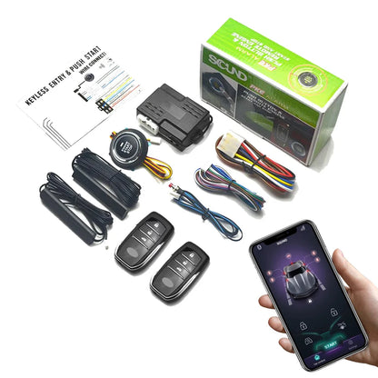 Remote Starter and Car Alarm Smart App Remote Start Stop System for Cars Engine Push Start System with Auto Ignition Button