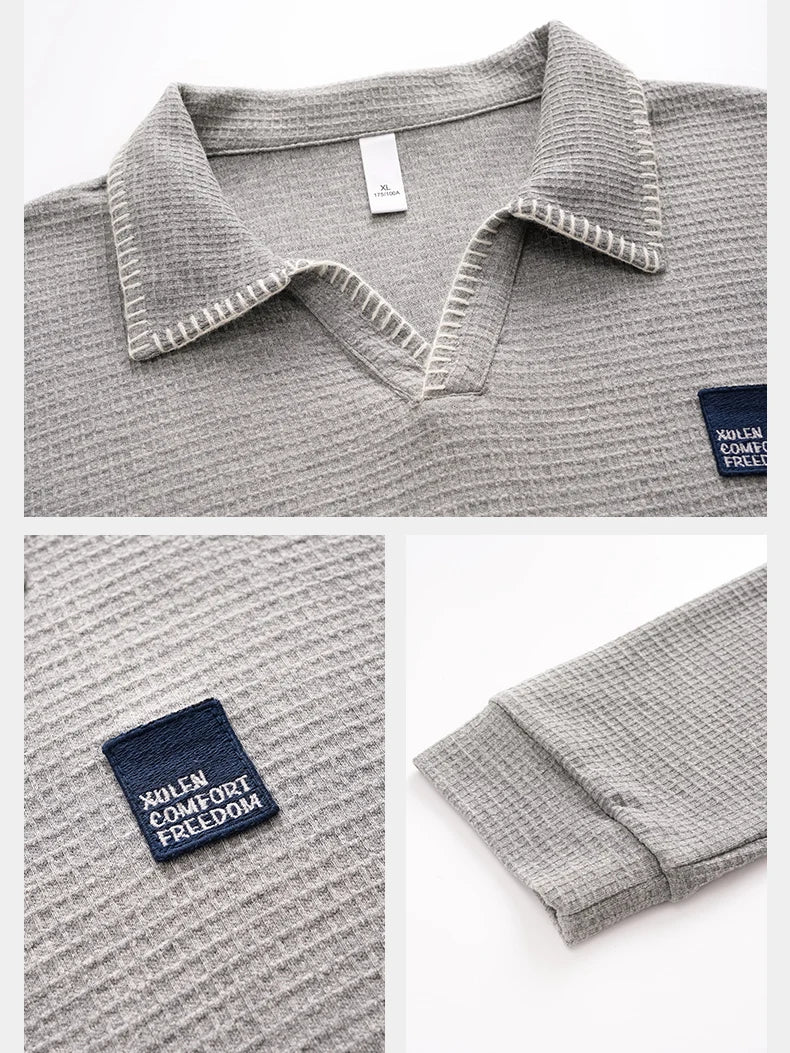 100% Pure Cotton Sleepwear Long Sleeve Collared Casual Home Clothes Set for Men Spring Autumn Seasonal Comfortable Leisure Ou...
