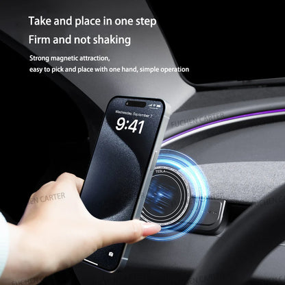 For Tesla ModelY Juniper 2025 Model3 Highland2024 Car Phone Holder Dashboard Traceless Magnetic mobile Phone Bracket Accessories