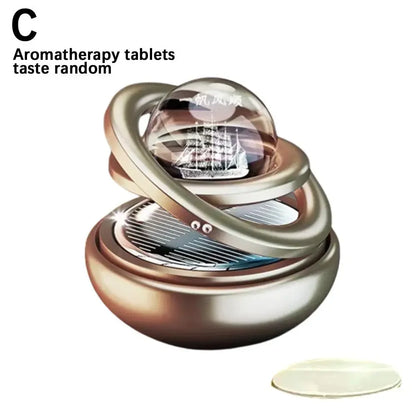 Automotive solar power 360° rotating perfume diffuser Air Freshener Original Perfume ornaments car Interior Accessories