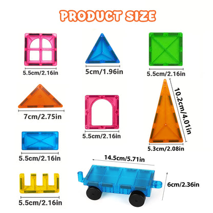 Children's Magnetic Building Blocks Set, Stem Educational Toy, Stacking and Puzzle Set, Birthday and Holiday Gift, Creative Play