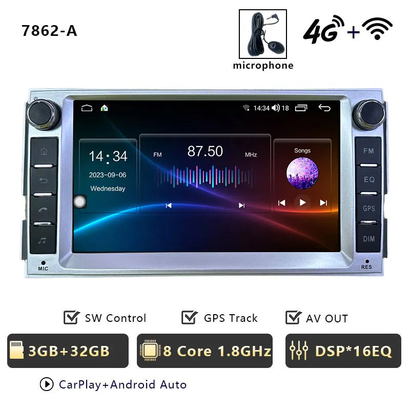 CHSTEK Android 13 Car Radio For Hyundai Santa Fe 2007 2008-2012 Head Unit Carplay Bluetooth WIFI 4G GPS Multimedia Vedio Player