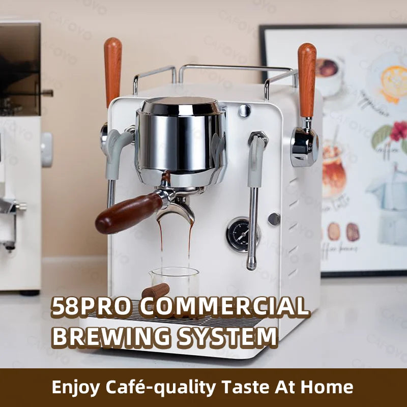 CAFOVO E135 15Bar Semi-Automatic Coffee Maker Dual OLAB Pump Dual Boiler Espresso Machine for Home Barista & Commercial Use