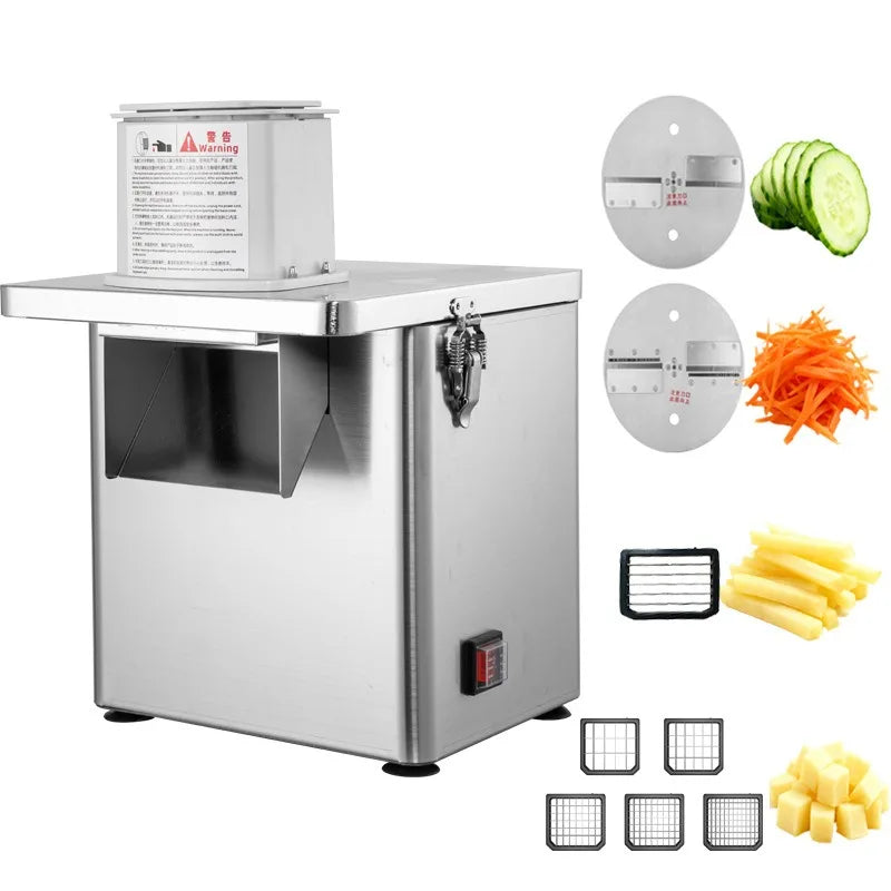 Electric Vegetable Cube Cutting Machine Fruit Slicer Cutting Strip Dice Food Processor With 3,4,5Blades
