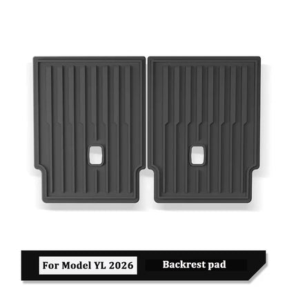 Front Rear Trunk Mat For Tesla Model YL Six Seat TPE Seat Backrest Anti-Kick Mat Trunk Tailgate Pad All-Weather Cargo Liner Pads