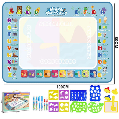 100x80CM Magic Water Drawing Mat Coloring Doodle With Reusable Magic Pens Montessori Painting Board Educational Toys Kids Gifts