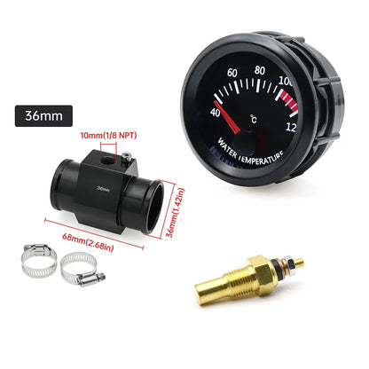 52MM Water Temperature / Oil Temp 12V Car Gauge + 26MM-40MM Adapter With Temp Sensor Collocation Car Accessories For All Vehicle