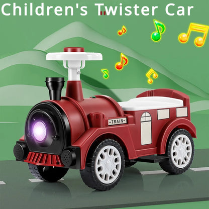 Ride on Toys for Kids Ride On Train with Lights & Music Retro Balance Bike Balance Car Toy Birthday Gift for Toddlers Boys Girls