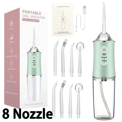 Water Flossers Portable Dental Irrigator Cordless Floss Irrigators Jet Rechargeable Oral Flossers Black Sets for Adults Braces