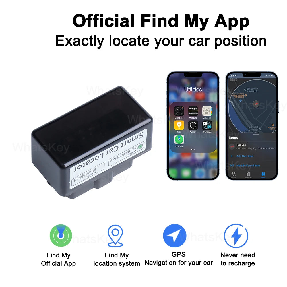 Car OBD Tracker With Find My APP for Apple GPS Locator Vehicle Anti-lost Tracking Device Free App Monitor L1 Replace AP100