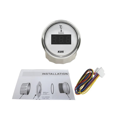 KUS Water Temp Temperature Gauge Meter Indicator 40-120℃ with Backlight 12V/24V 52MM(2") for Car Truck Sailboat