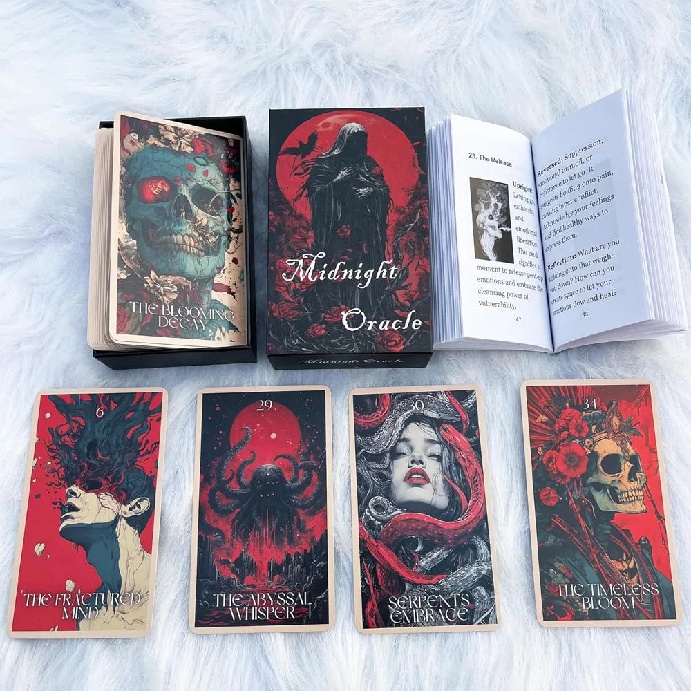 Midnight Oracle Card Deck, Gothic Dark Fantasy Themed Cards, Includes Paper Instructions, Perfect for Enthusiasts & Collectors,