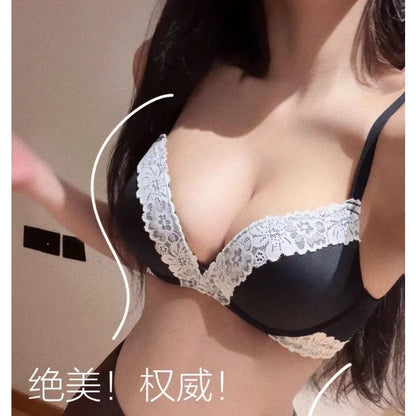 Ladies Comfort Gathering Wireless Bra A To C Cups, Soft Lace Alluring Style, Natural Bust Enhancement for Petite Figures, S-XL