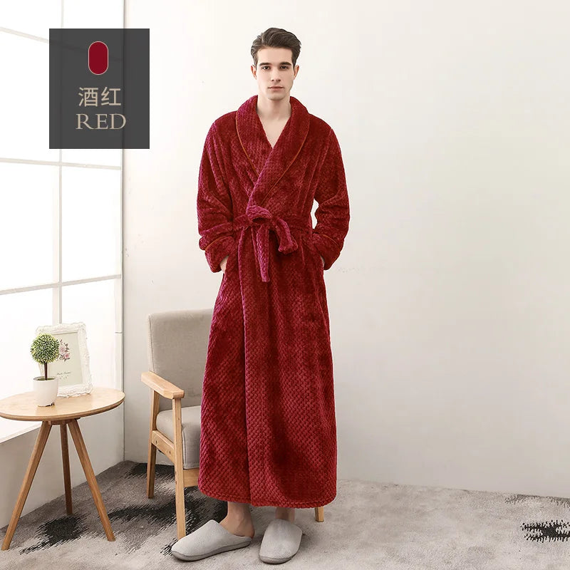 Thickened Extended Bebe Velvet Couple Robe Women's Winter plus Size Fashion Sleepwear Men's XXXL Sexy Home Clothes Pyjamas