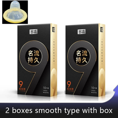 9 Times Delayed Ejaculation Condoms For Men Reduce Sensitivity Pysical Ultra Thick Long Last Condom Penis Sleeves Sex Toys Tool