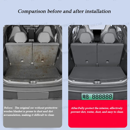 For Tesla Model YL Launch Trunk Mat Full Coverage Trunk Both Side Guards Seat Backrest Protective Pad Cargo Liner Anti Dirty Mat