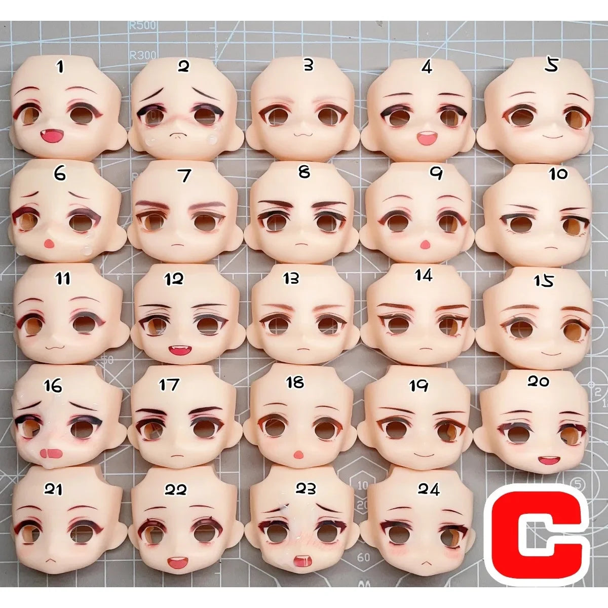 Ob11  Open Eyes Face Anime Game Cosplay Doll Suitable for 10mm 12mm Eyes Handmade Water Sticker Faceplates Toy Accessories