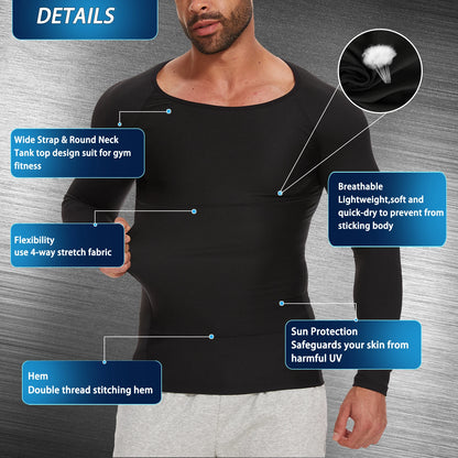 Long Sleeved Shapewear for Men Slimming Body Shaper Top Belly Reducing Fat Burning Loss Weight Waist Trainer Sweat Corset 2024