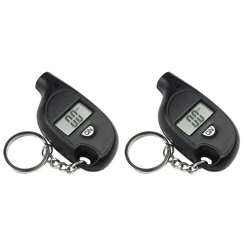 Mini Keychain Style Tire Gauge Digital Lcd Display Car Tire Air Pressure Tester Meter Auto Car Motorcycle Tire Safety Alarm