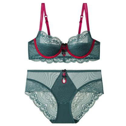 Plus Size Minimizer Bra Set DE Cup Large Bust Thin Cup Soft Underwire Anti Sagging No Show Breathable Daily Lingerie Underwear