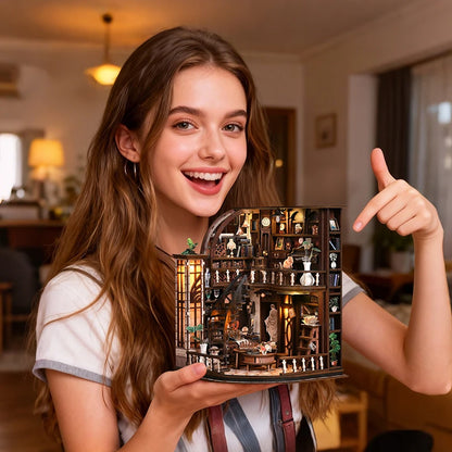 Book Nook Kit Fantasy 3D Wooden Puzzle DIY Miniature House Dollhouse Modern Unfinished Gift Adults Hobby Kit