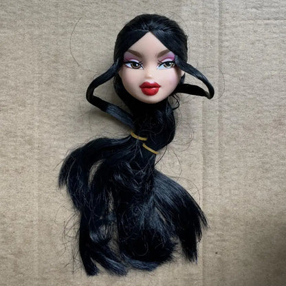 2001 Version Rare Face Doll Heads Classical Sexy Mouth White Brown Skin Colorful Hair Girls Boys Doll Parts For Collectors