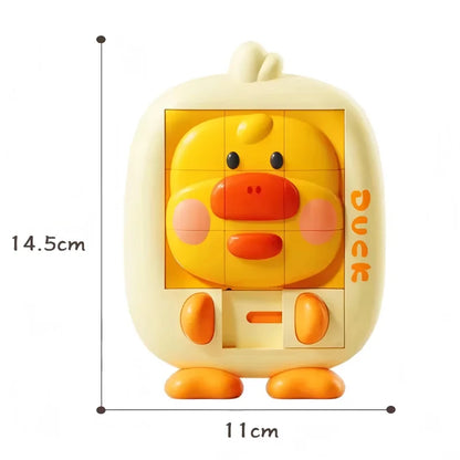 Cartoon Huarong Road Puzzle Logic Board Dinosaur Rabbit Duck Slide Puzzle Thinking Education Challenge Game Children Travel Toy