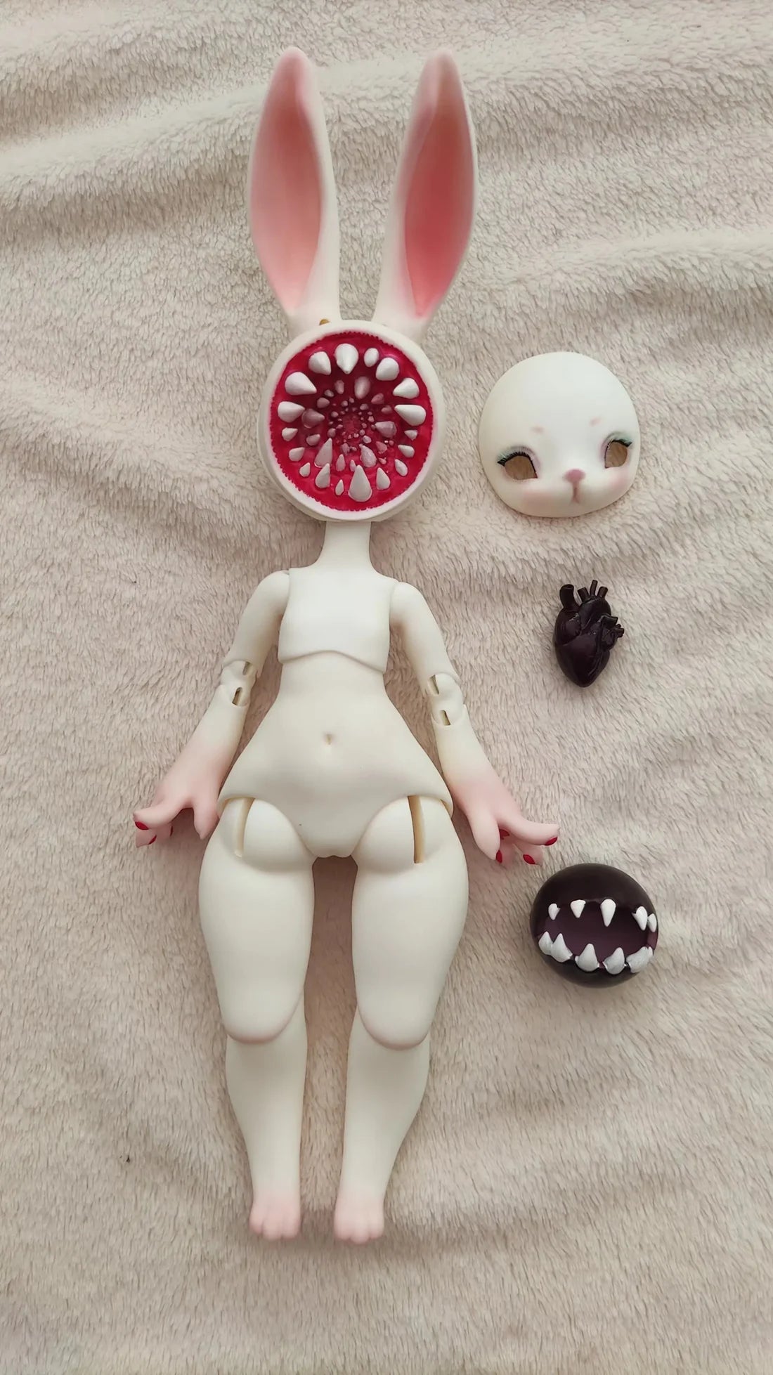 2026 1/6 New Fashion Rabbit Double Headed Animal BJD Mask Rabbit High Premium Resin Spot Makeup quality doll free shipping