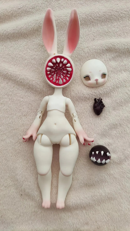 2026 1/6 New Fashion Rabbit Double Headed Animal BJD Mask Rabbit High Premium Resin Spot Makeup quality doll free shipping