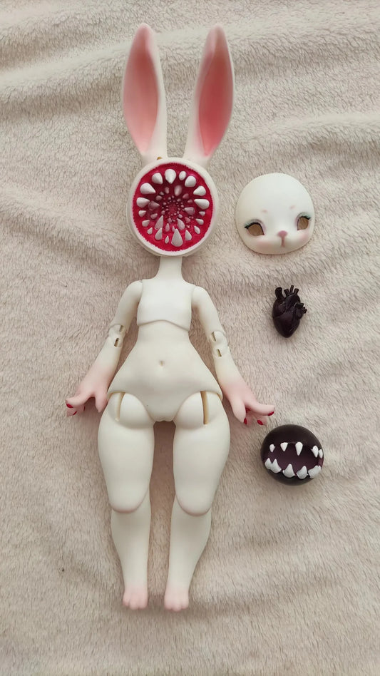 2026 1/6 New Fashion Rabbit Double Headed Animal BJD Mask Rabbit High Premium Resin Spot Makeup quality doll free shipping