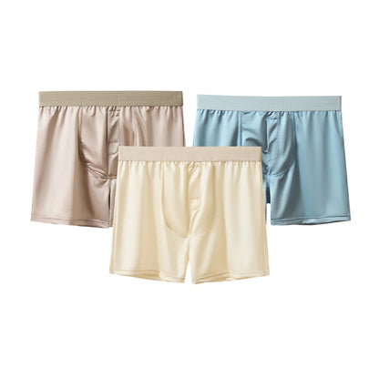 3PCS/Pack Luxury Satin-like Alo Underpants Breathable 10A Antibacterial Silk Mesh Crotch Boxers High Elastic Waistband Underwear