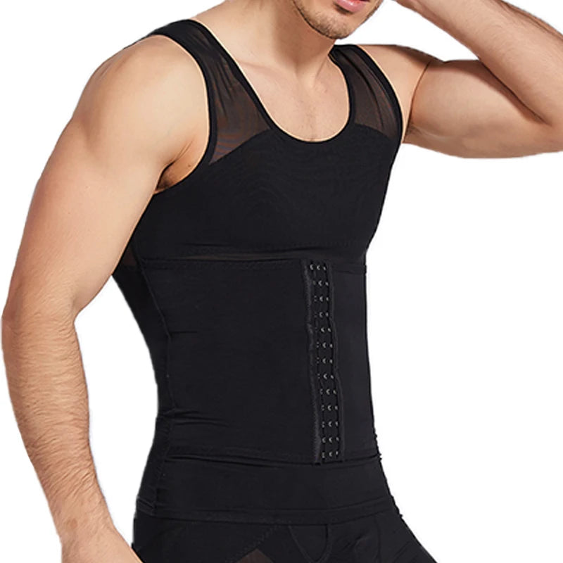 Men's Body Shaper Compression Vest Abdomen Shapewear Tummy Slimming Sheath Gynecomastia Shapers Corset Waist Trainer Fajas Tops