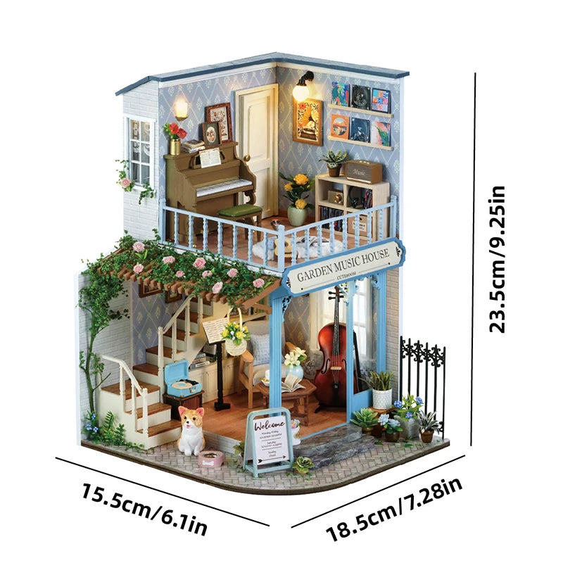 New Diy Big Wooden Dollhouse  Furniture Light Kit Doll House Casa Miniature Accessories Handmade Wooden Toys Birthday Gifts