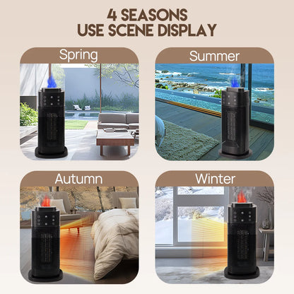 PORIYA 2000W Electric Tower Fan Heater Instant Heating Purifying Fan w/Remote
