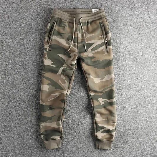 Thickened Wear-Resistant Men's Casual Camouflage Pants Autumn Winter Warm Sports Trousers Loose Fit Long Pants Trendy
