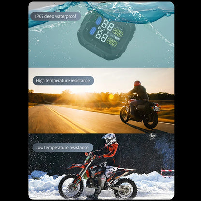 Wireless Motorcycle TPMS Tire Pressure Monitoring System Motor Tyre  LCD Display With Internal or External TH/WI Sensors