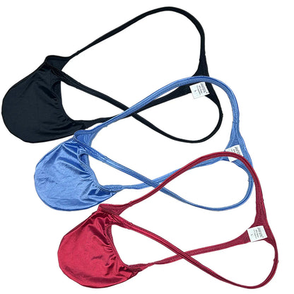 3pcs Men's Thongs Underwear Silky Smooth Bikini Briefs Men G-string Contour Pouch Tangas Mini Underpants Quick-dry Breathable